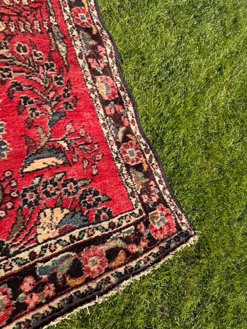 Runner Hamadan 310x105 cm, red wool, Iran - 198288