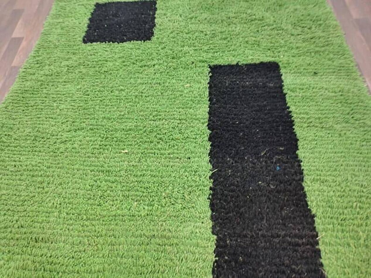 Handwoven rug 200x300 cm, wool, green, black, Morocco - 198365