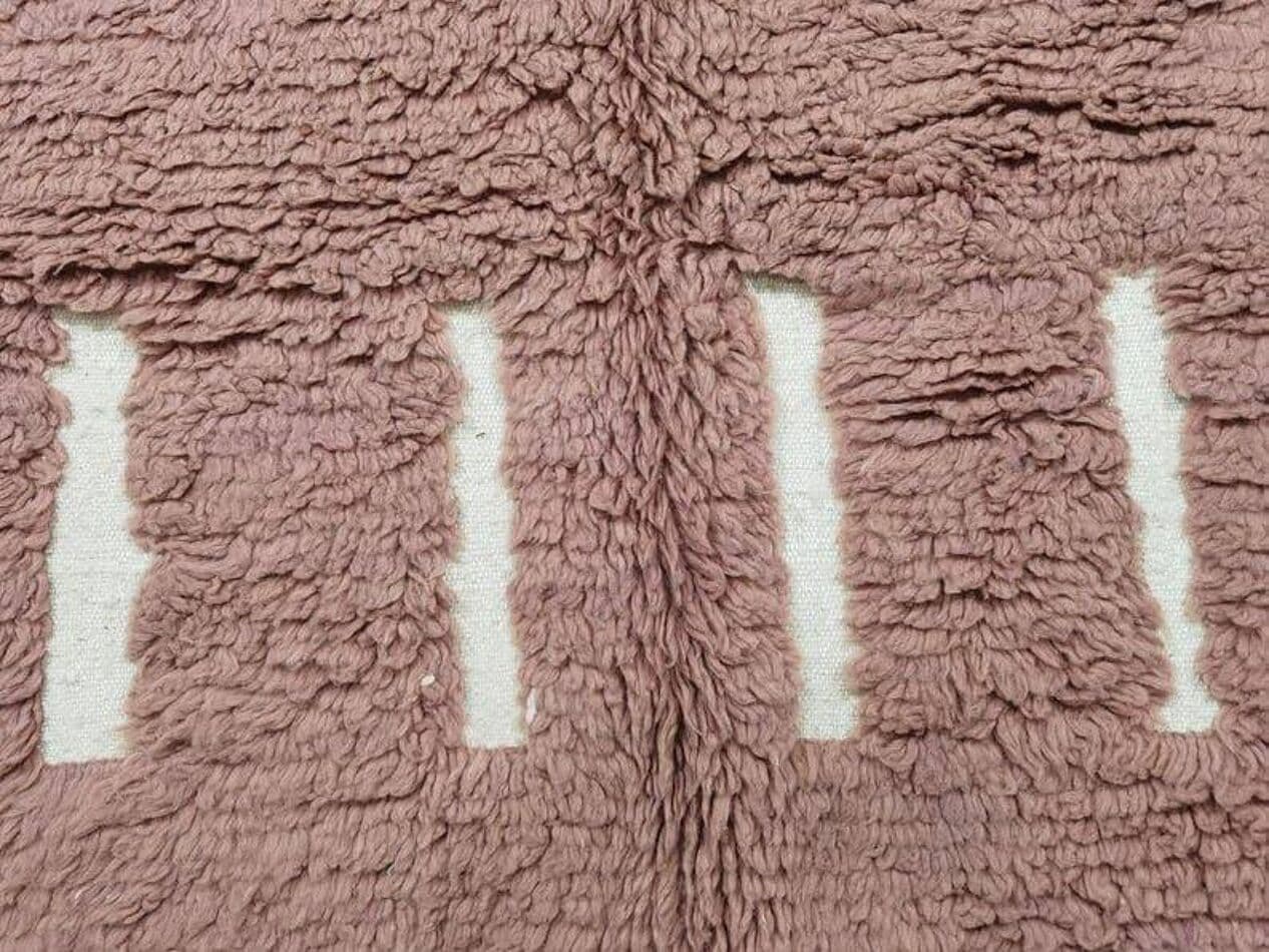 Ręcznie tkany dywan 145x255 cm, wełna, terakotowy, kremowy, Maroko - 198297