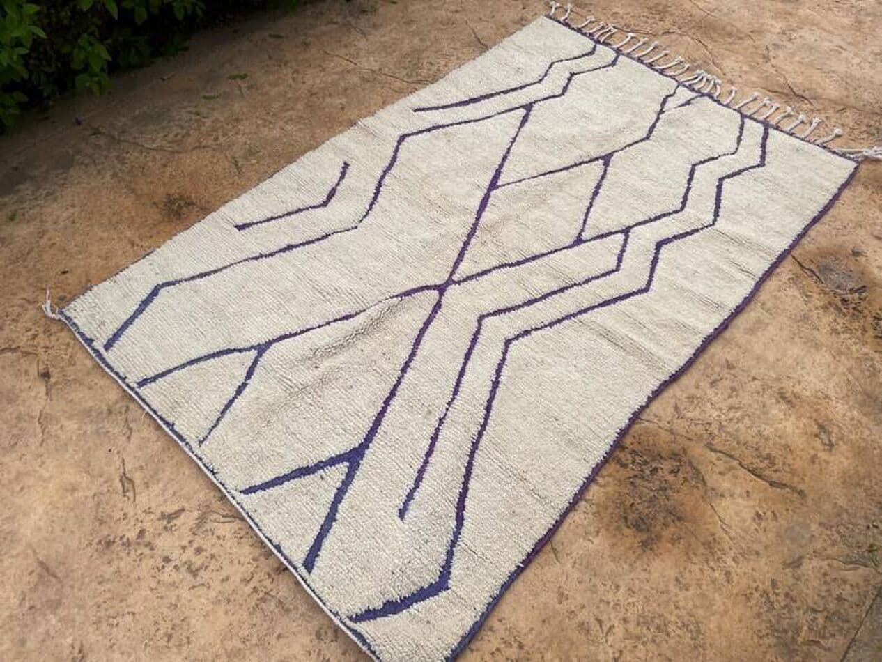 Ręcznie tkany dywan 150x250 cm, wełna, biały, Maroko - 200367