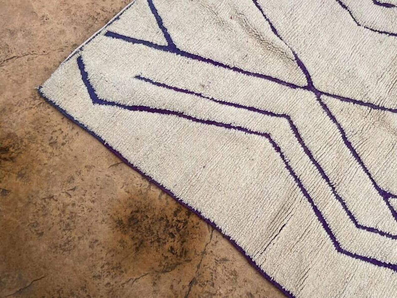 Ręcznie tkany dywan 150x250 cm, wełna, biały, Maroko - 200369