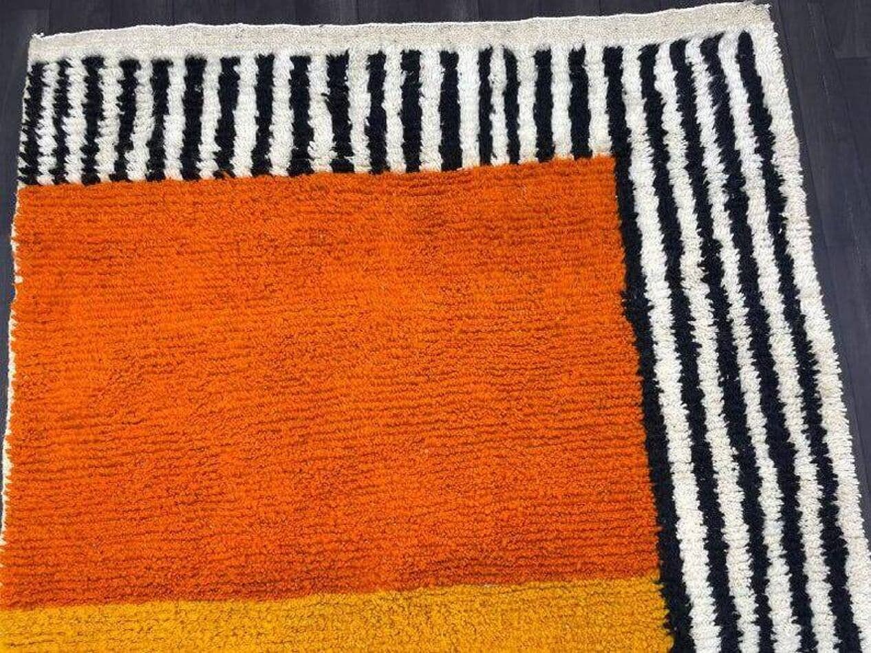 Handwoven rug 100x200 cm, wool, multicolour, Morocco - 200341