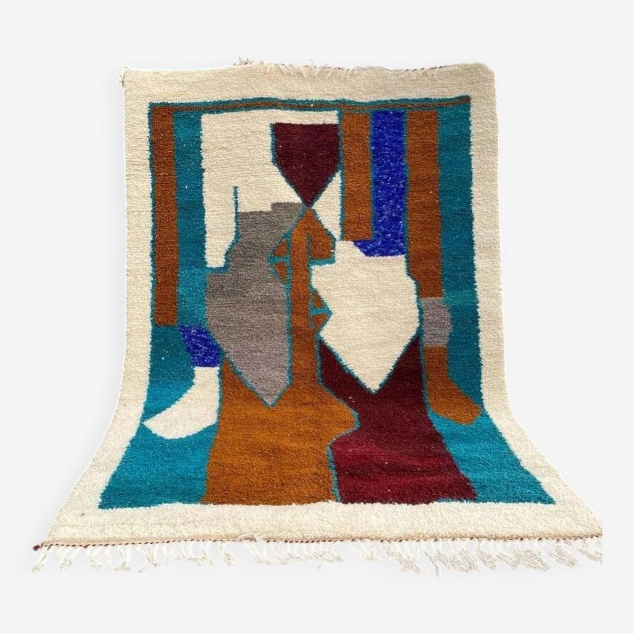 Ręcznie tkany dywan 140x260 cm, wełna, wielokolorowy, Maroko - 200310