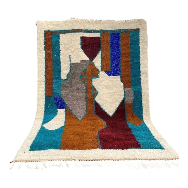 Ręcznie tkany dywan 140x260 cm, wełna, wielokolorowy, Maroko - WYMIARY