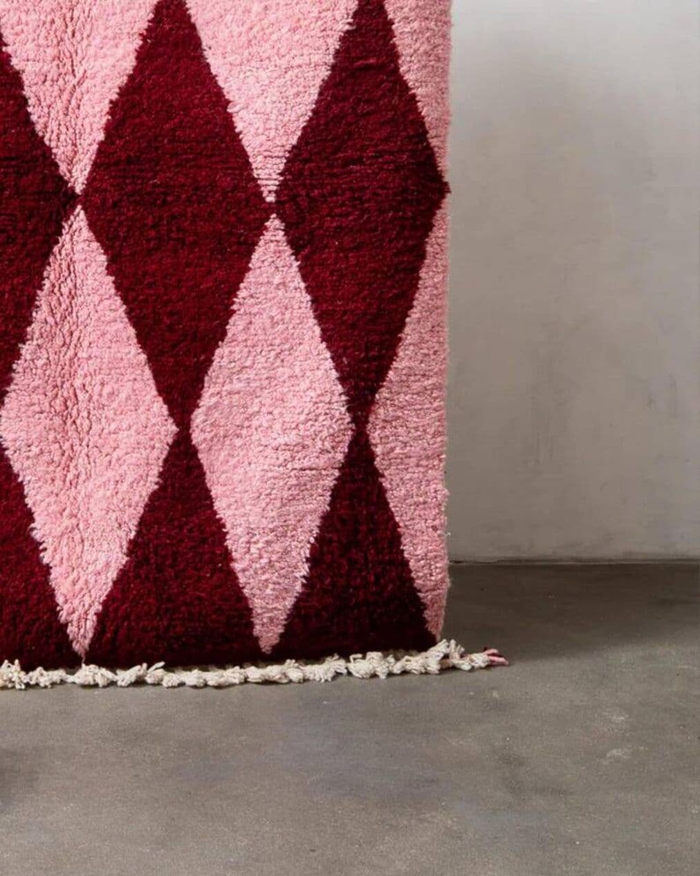 Ręcznie tkany dywan 150x250 cm, wełna, burgundowy, różowy, Maroko - 200309