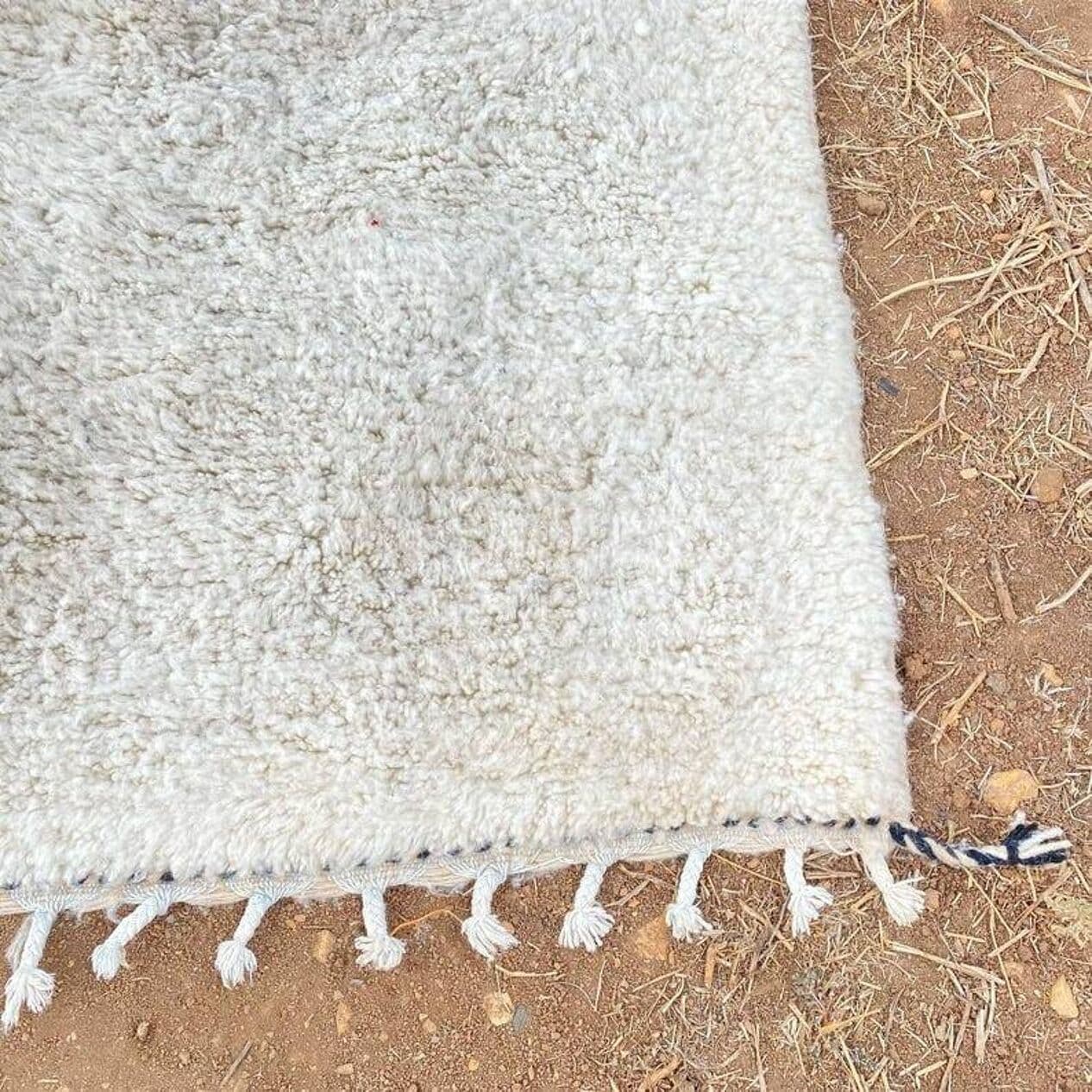 Handwoven rug 150x260 cm, wool, black, white, Morocco - 200297