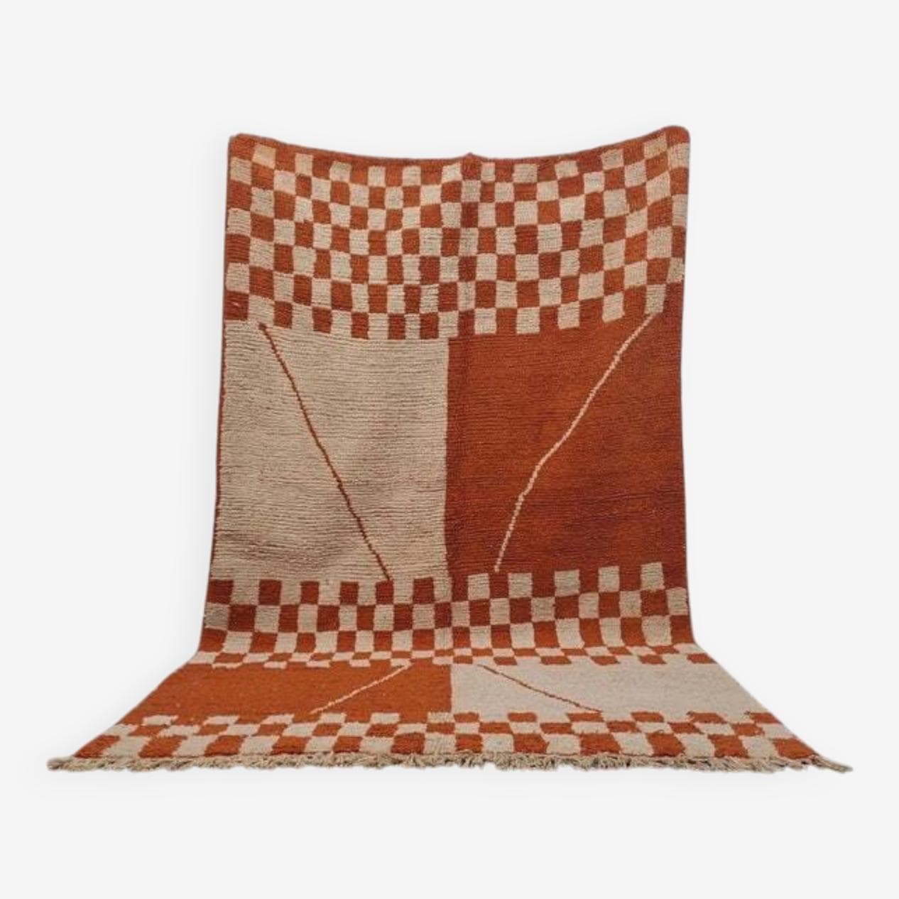 Ręcznie tkany dywan 100x200 cm, wełna, pomarańczowy, Maroko - 200201