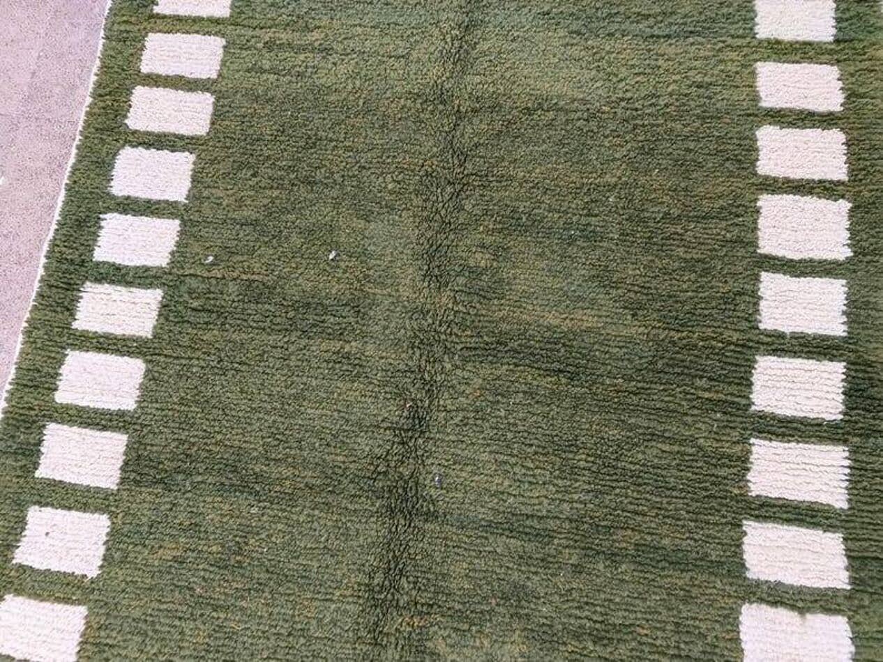 Ręcznie tkany dywan 140x270 cm, wełna, oliwkowy, Maroko - 200199