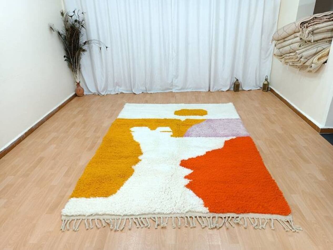 Ręcznie tkany dywan 170x250 cm, wełna, multikolor, Maroko - 200174