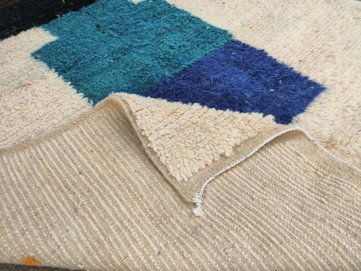 Handwoven rug 140x270 cm, wool, multicolor, Morocco - 200169