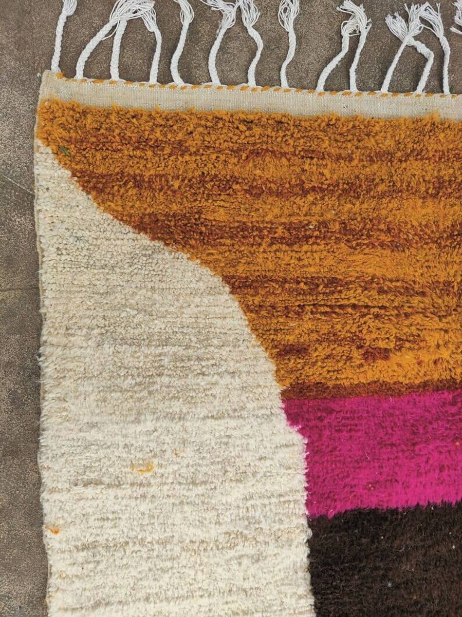 Handwoven rug 140x270 cm, wool, multicolor, Morocco - 200170