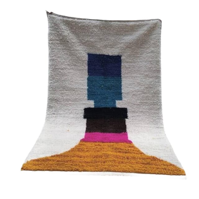 Handwoven rug 140x270 cm, wool, multicolor, Morocco - DIMENSION