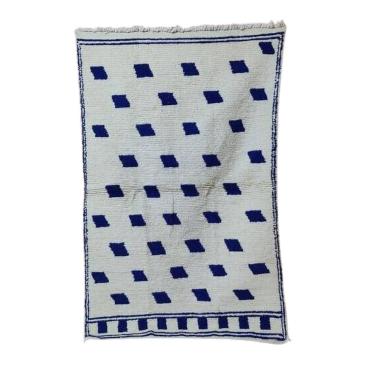 Handwoven rug 150x250 cm, wool, blue, Morocco