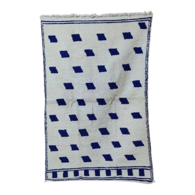 Handwoven rug 150x250 cm, wool, blue, Morocco - DIMENSION