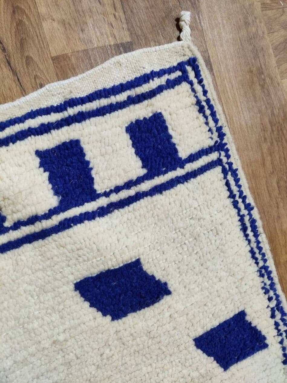 Handwoven rug 150x250 cm, wool, blue, Morocco - 200154