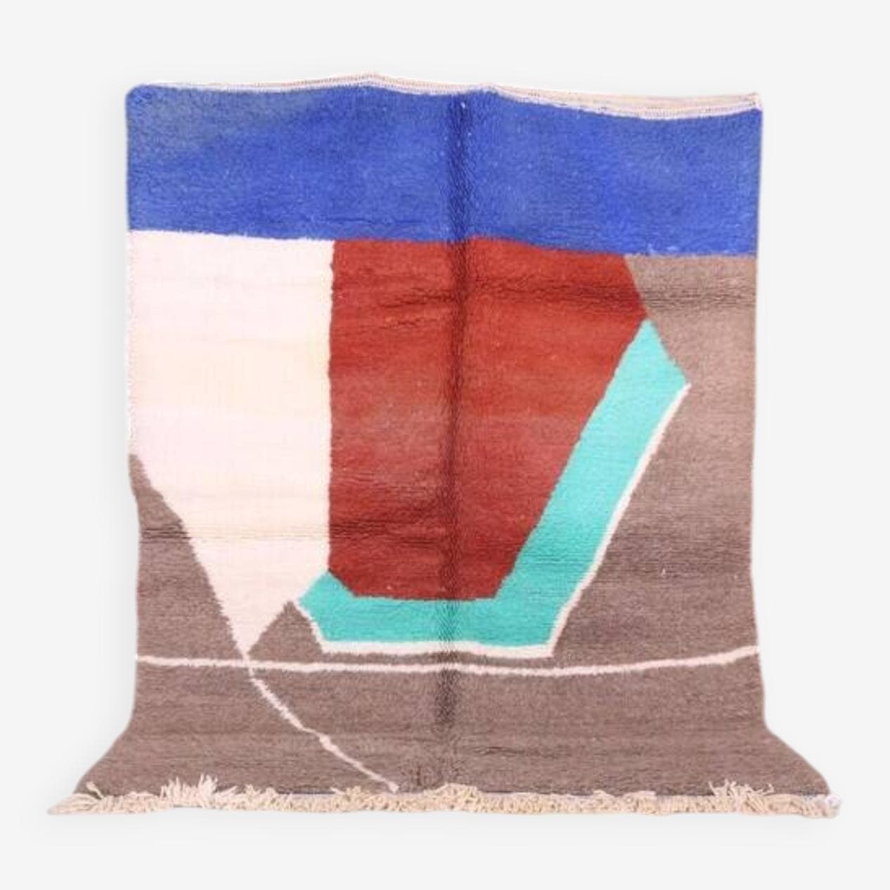 Handwoven rug 150x260 cm, wool, multicolour, Morocco - 200145