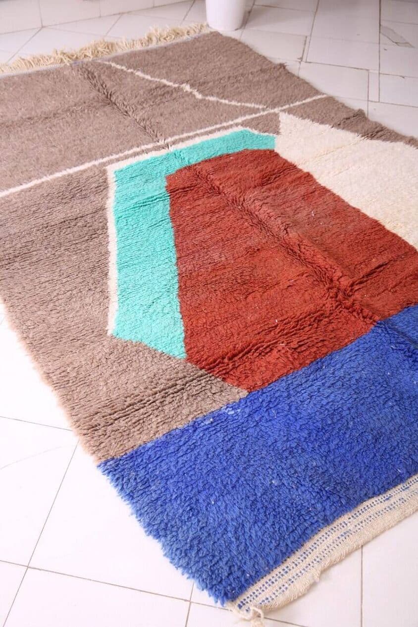Handwoven rug 150x260 cm, wool, multicolour, Morocco - 200151