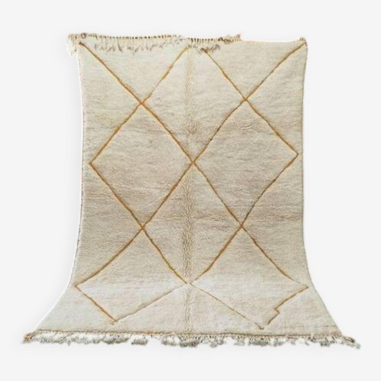 Ręcznie tkany dywan 150x250 cm, wełna, biały, Maroko - 200133