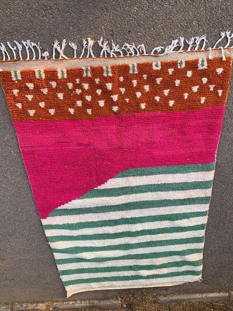 Handwoven rug 150x250 cm, wool, multicolor, Morocco - 200132