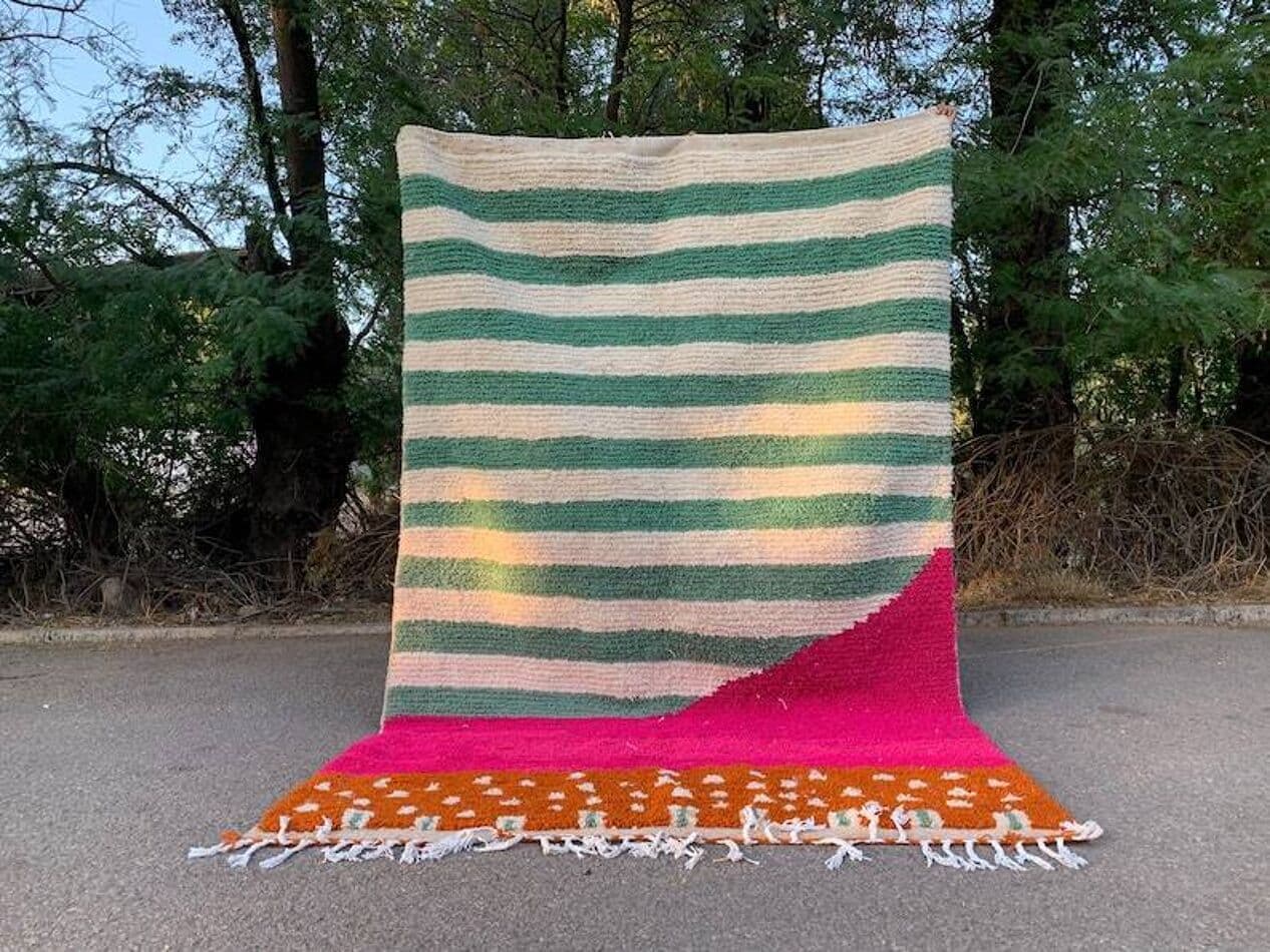 Handwoven rug 150x250 cm, wool, multicolor, Morocco - 200127