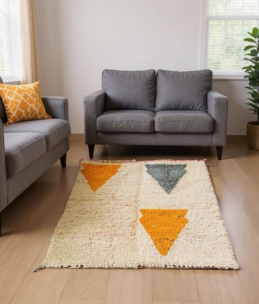 Ręcznie tkany dywan 170x230 cm, wełna, wielokolorowy, Maroko - 200110