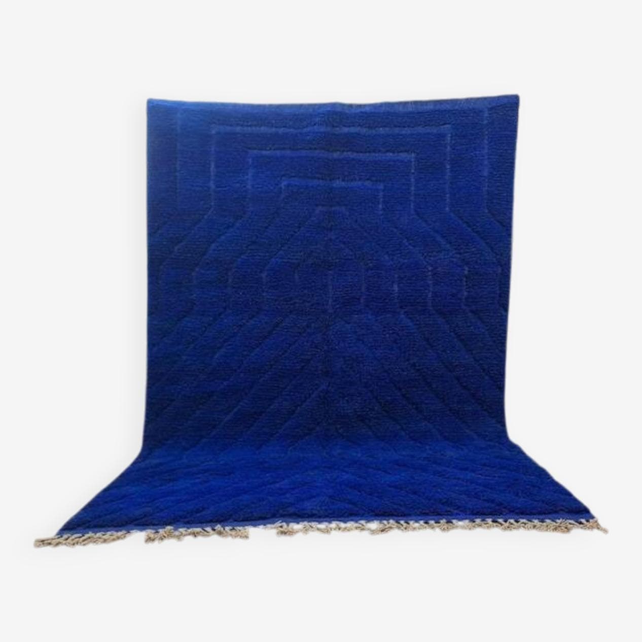 Handwoven rug 150x250 cm, wool, blue, Morocco - 200064