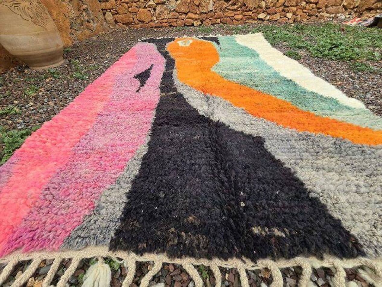 Ręcznie tkany dywan 150x250 cm, wełna, multikolor, Maroko - 200046