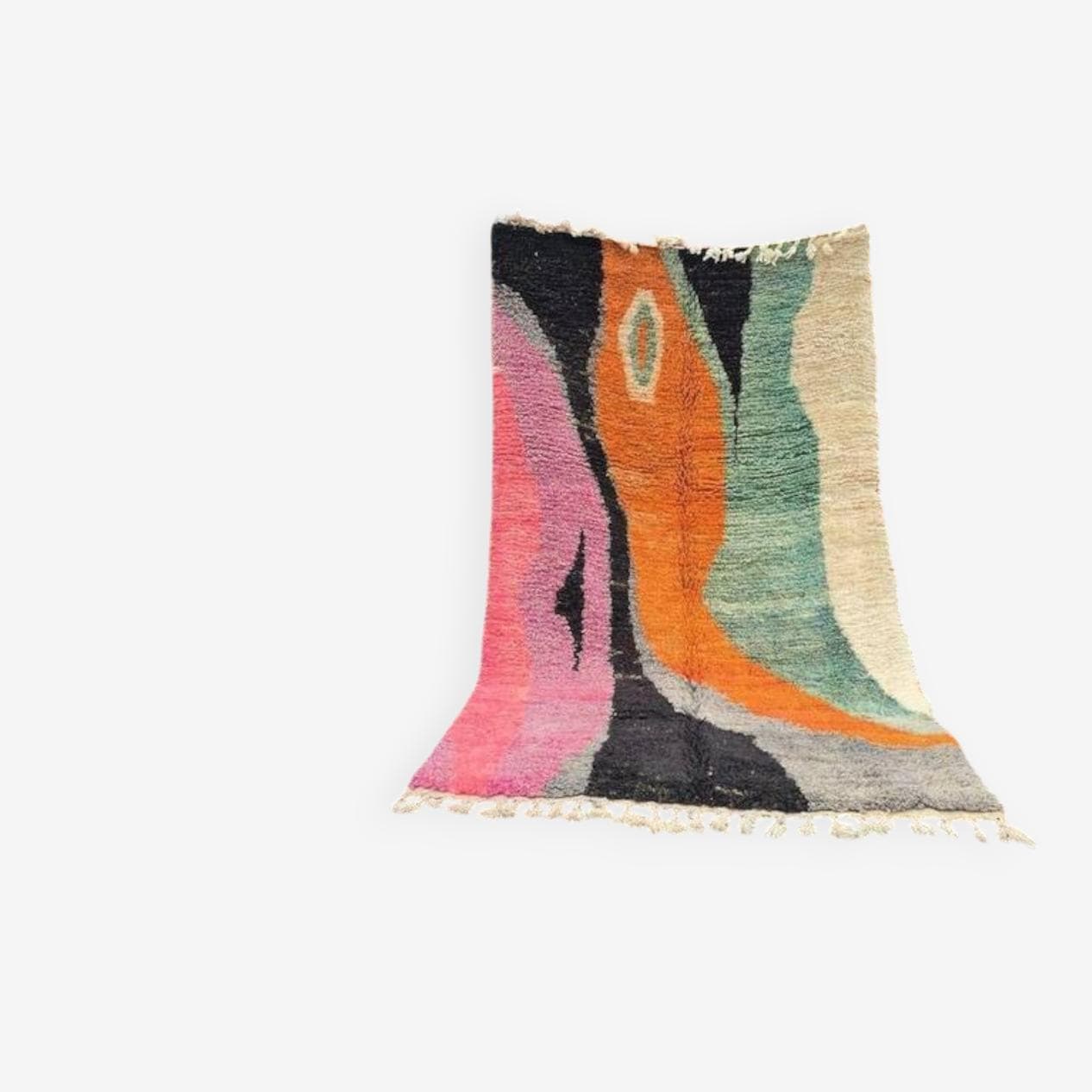 Ręcznie tkany dywan 150x250 cm, wełna, multikolor, Maroko - 200043