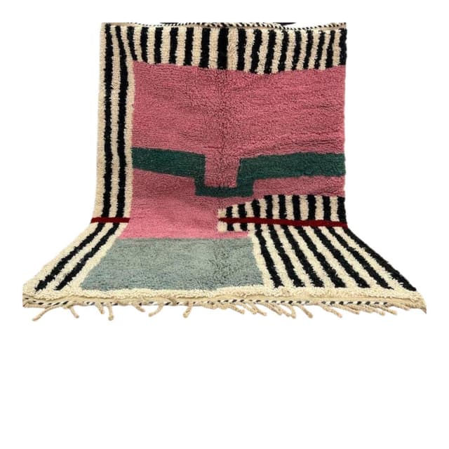 Handwoven rug 145x255 cm, wool, multicolor, Morocco - DIMENSION