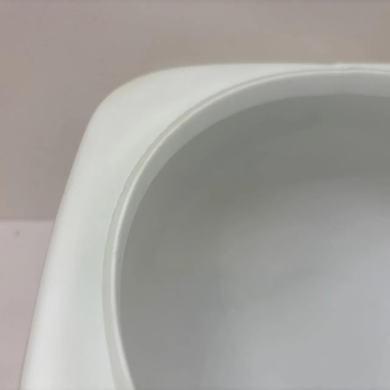 Ceiling Lamp Bauhaus, white glass, metal, Zakłady Sprzętu Oświetleniowego Zaos, Poland, 1980s. - 13945