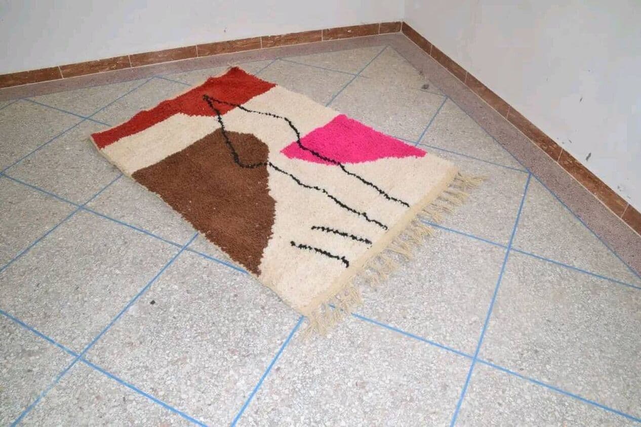 Ręcznie tkany dywan 150x250 cm, wełna, wielokolorowy, Maroko - 199928