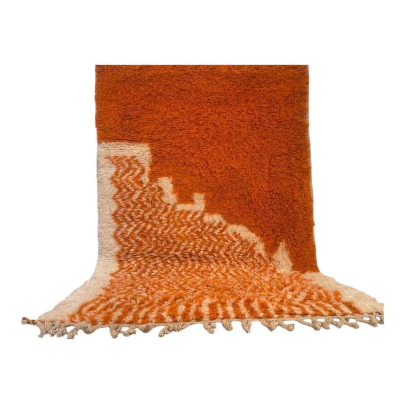 Ręcznie tkany dywan 150x250 cm, wełna, pomarańczowy, Maroko