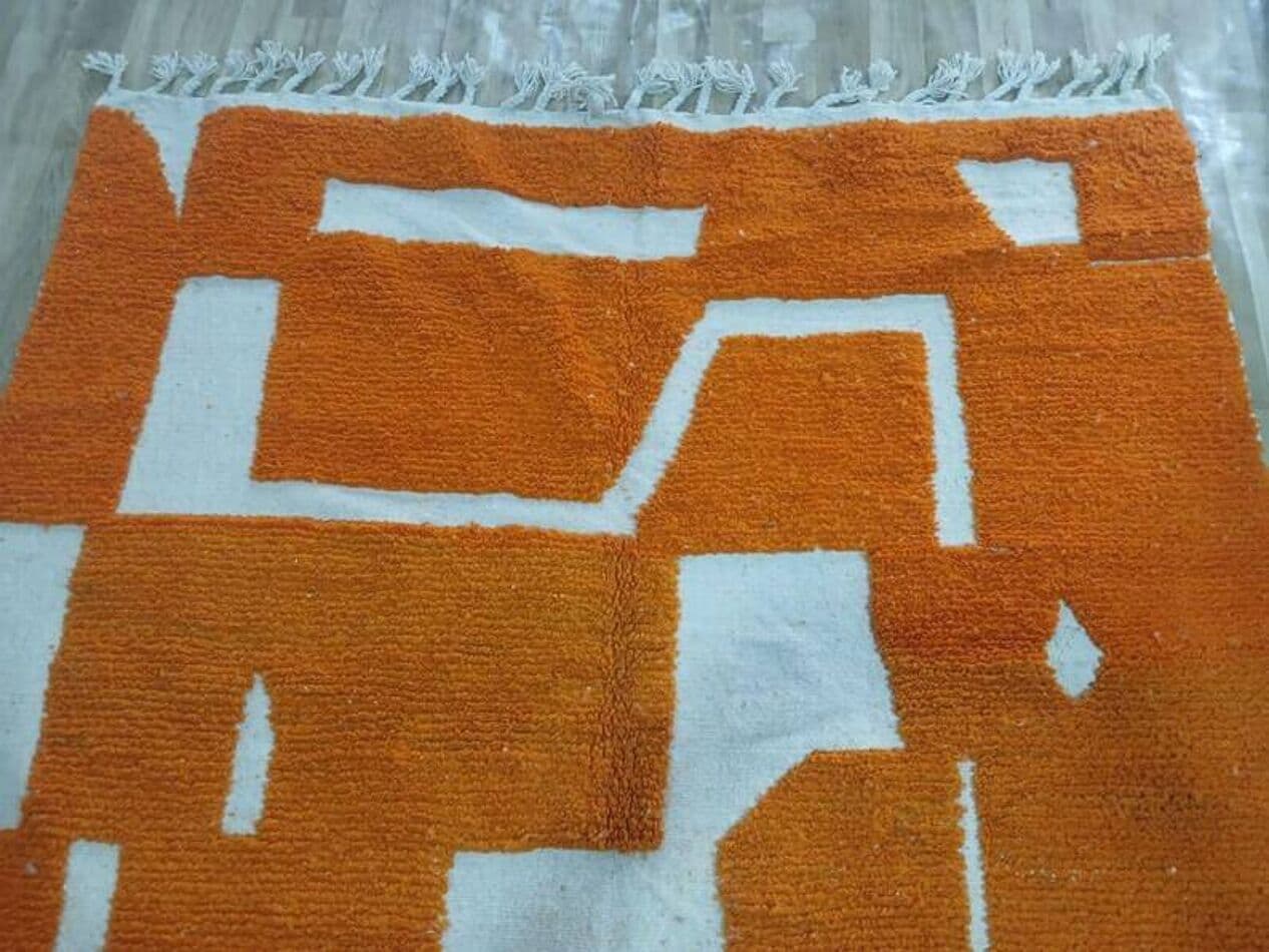 Ręcznie tkany dywan 150x250 cm, wełna, pomarańczowy, Maroko - 199824