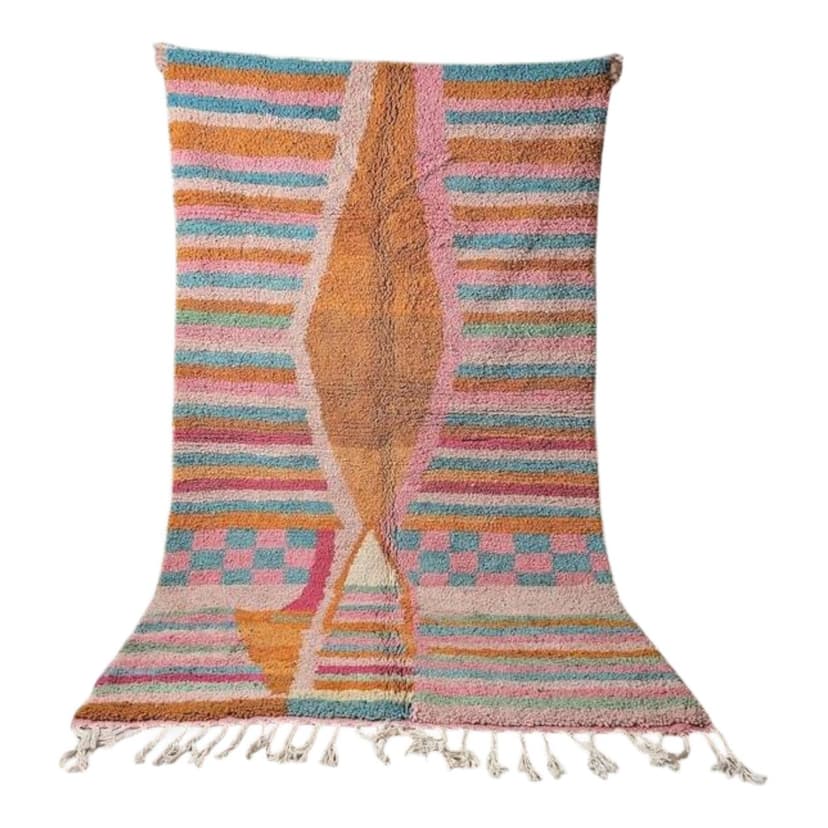 Ręcznie tkany dywan 150x250 cm, wełna, multikolorowy, Maroko