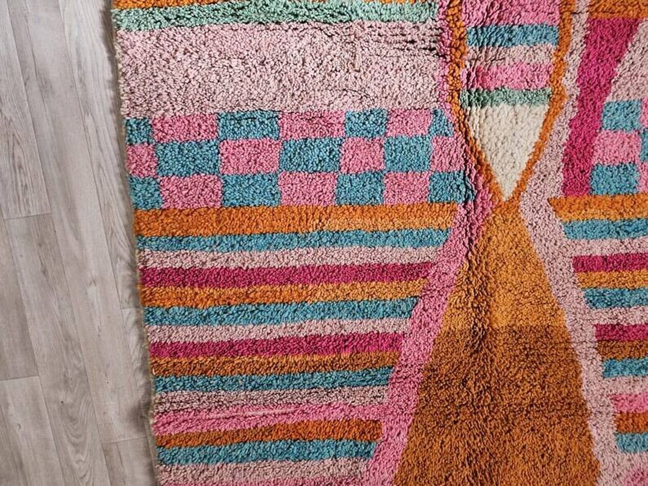 Ręcznie tkany dywan 150x250 cm, wełna, multikolorowy, Maroko - 199763