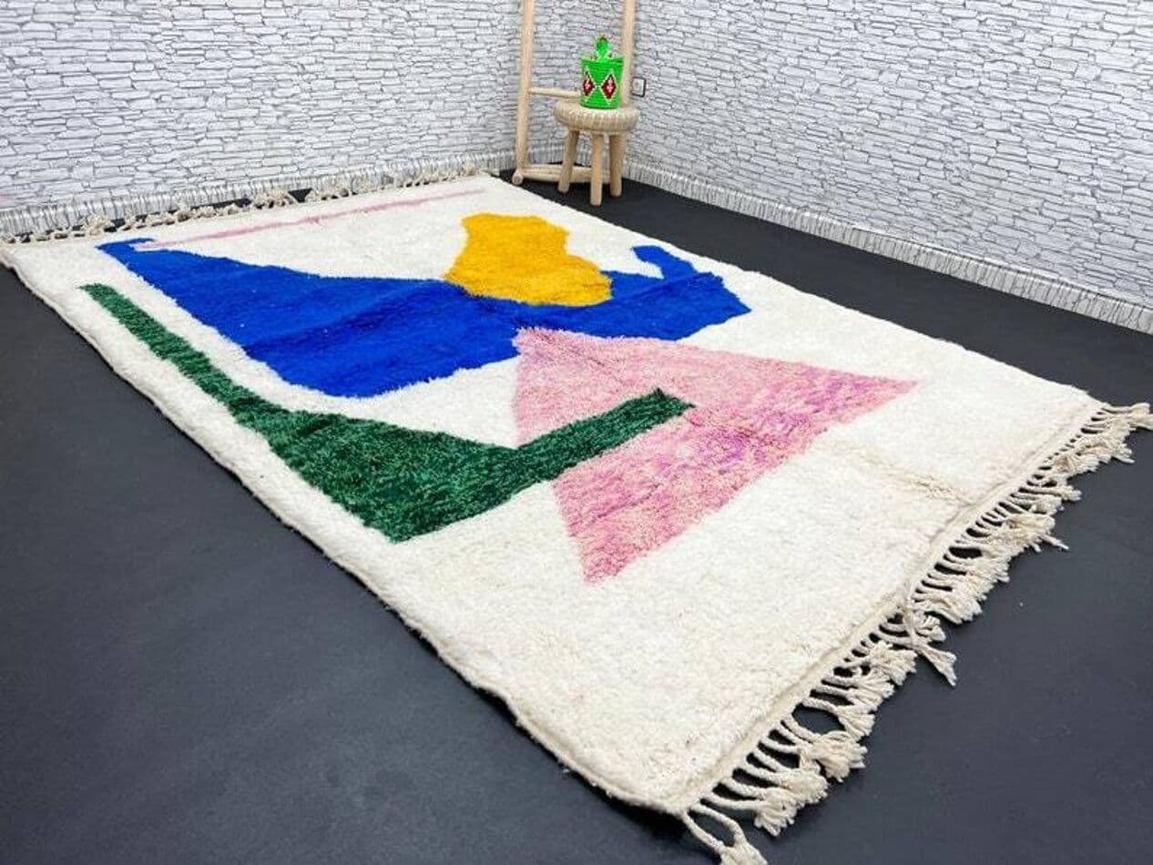 Ręcznie tkany dywan 200x300 cm, wełna, multikolor, Maroko - 199699