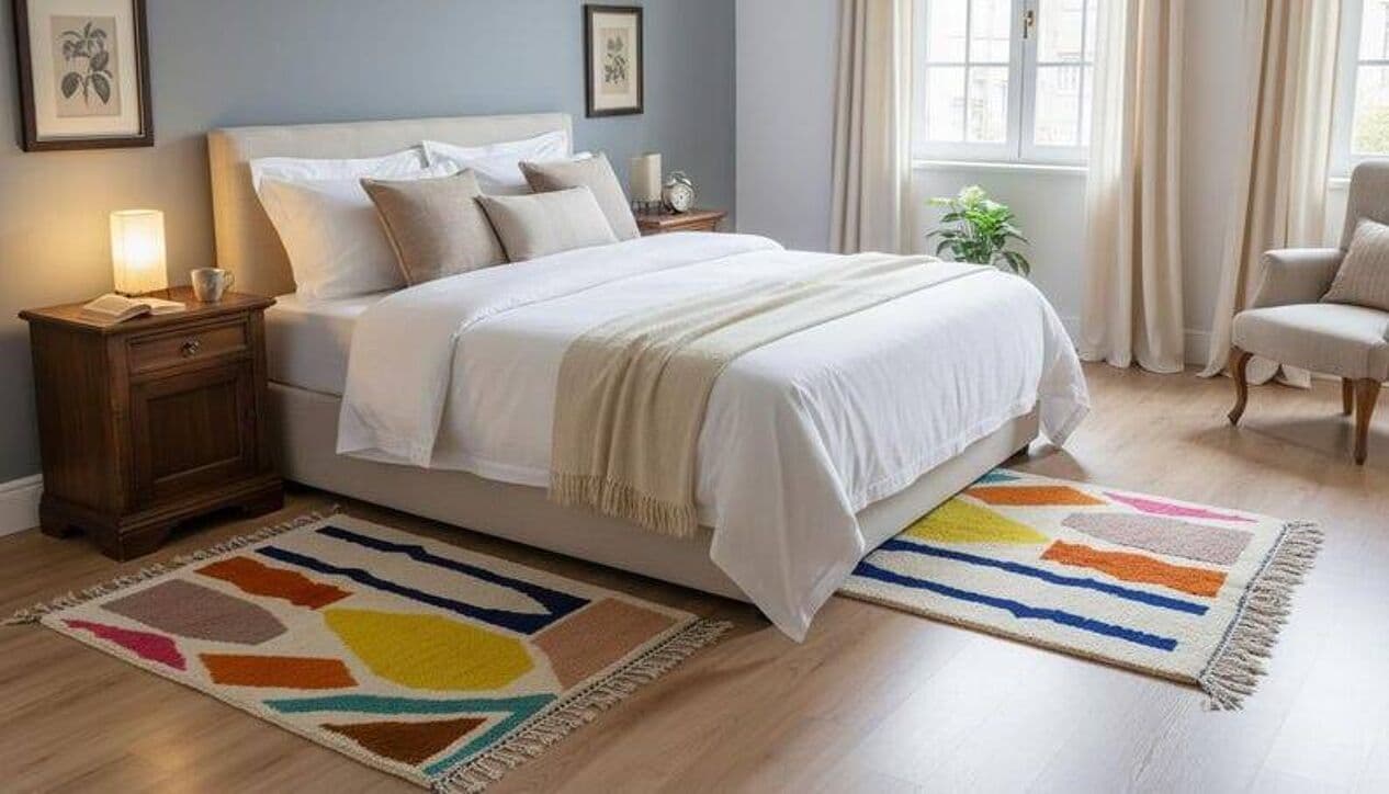 Ręcznie tkany dywan 200x300 cm, wełna, multikolor, Maroko - 199666