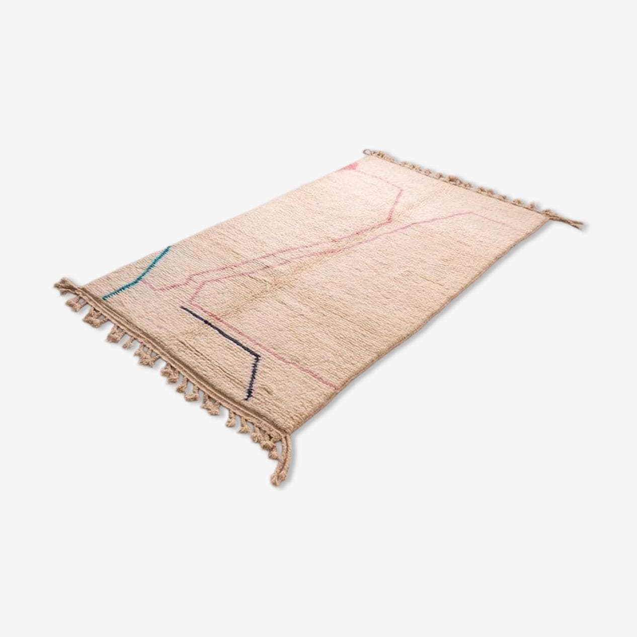 Ręcznie tkany dywan 150x250 cm, wełna, kość słoniowa, Maroko - 199628