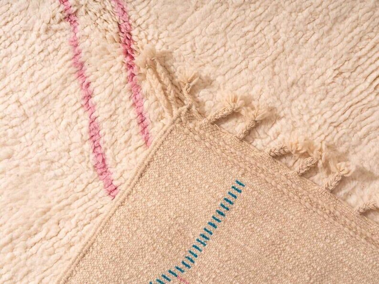 Ręcznie tkany dywan 150x250 cm, wełna, kość słoniowa, Maroko - 199629