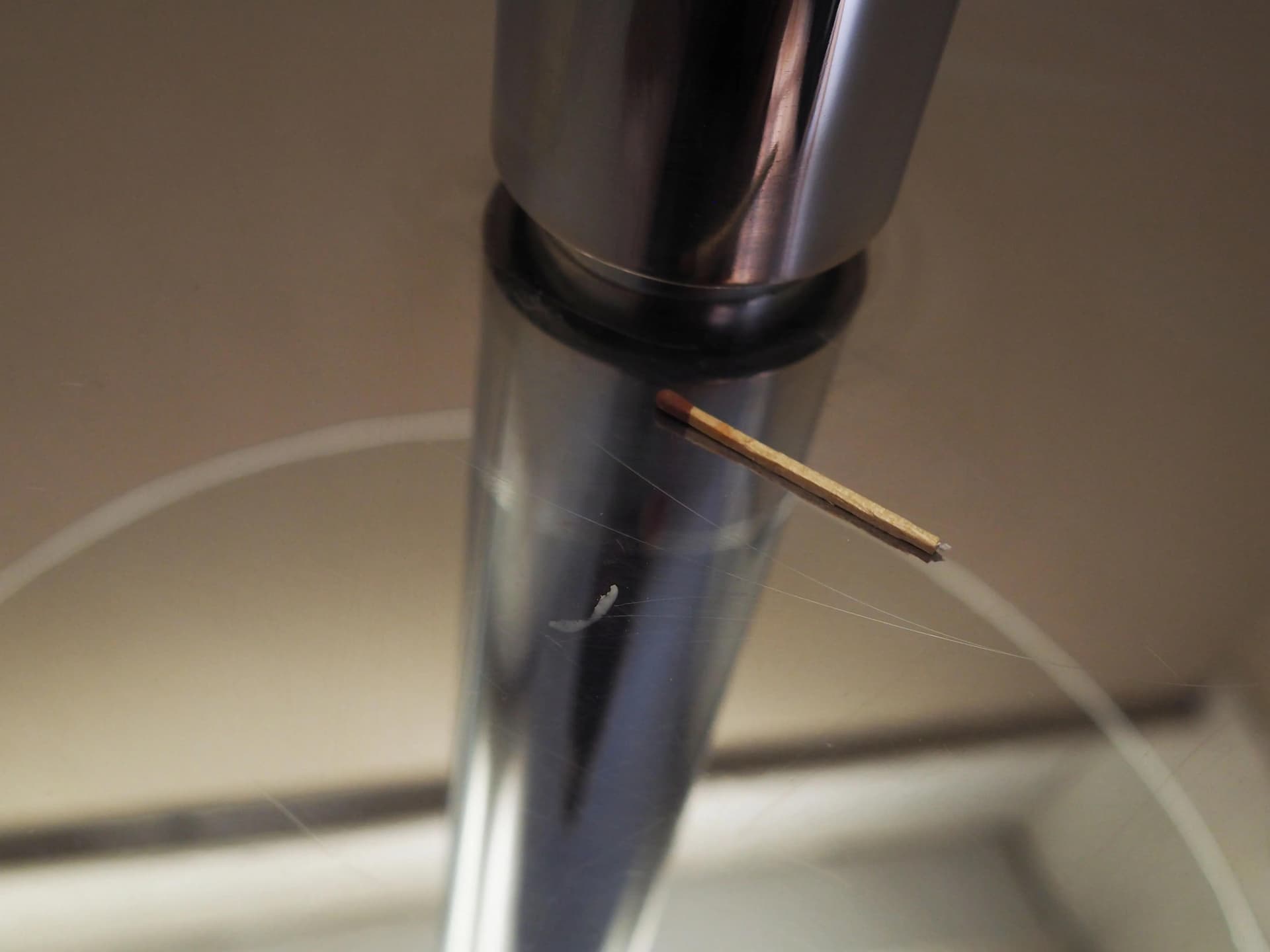 Stolik kawowy, szkło transparent, metal chromowany, BoConcept, Dania, lata 70. - 14416