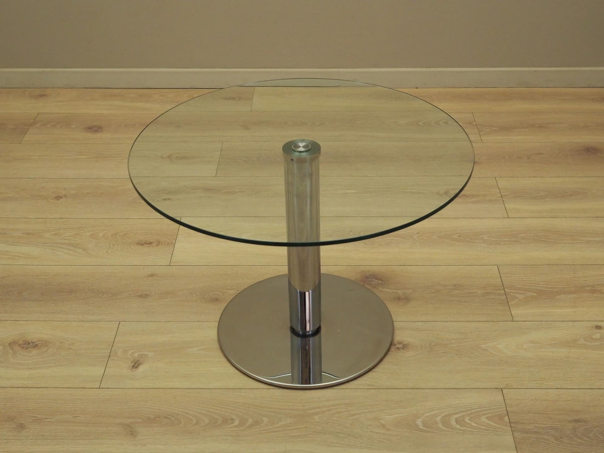 Stolik kawowy, szkło transparent, metal chromowany, BoConcept, Dania, lata 70. - 14411