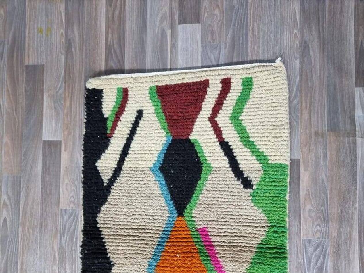 Ręcznie tkany dywan 150x250 cm, wełna, wielokolorowy, Maroko - 199551