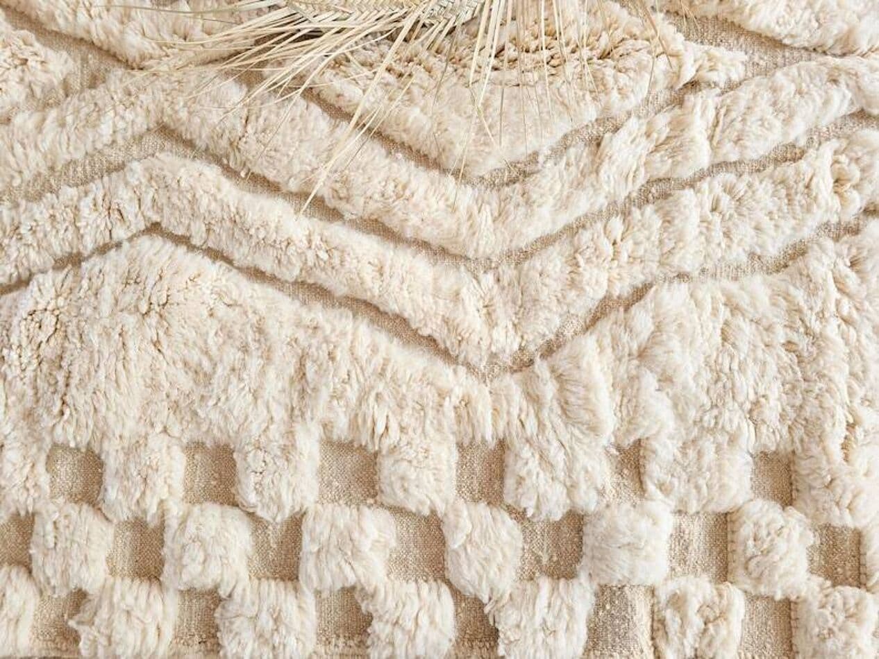 Ręcznie tkany dywan 150x260 cm, wełna, biały, Maroko - 199523