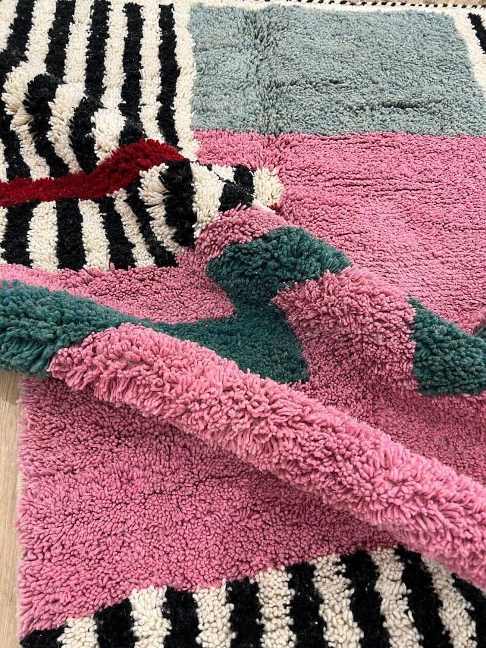 Ręcznie tkany dywan 100x200 cm, wełna, multikolor, Maroko - 199486