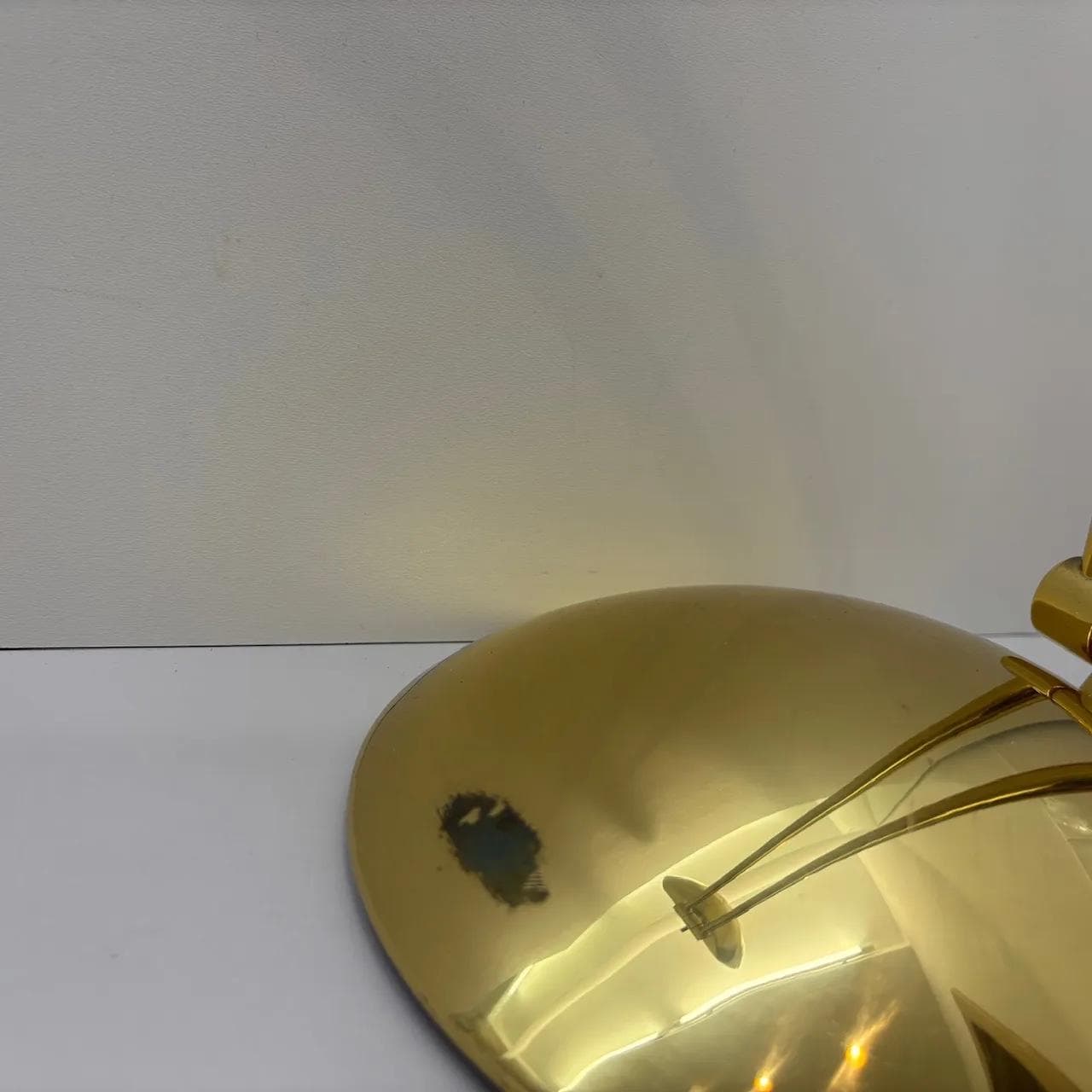 Desk lamp, golden brass, Hustadt Leuchten, Germany, 1970s. - 14036