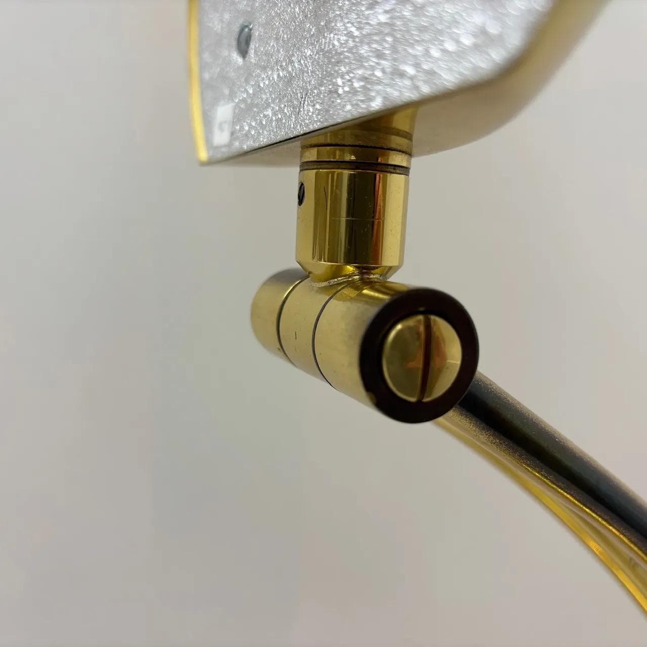 Desk lamp, golden brass, Hustadt Leuchten, Germany, 1970s. - 14037