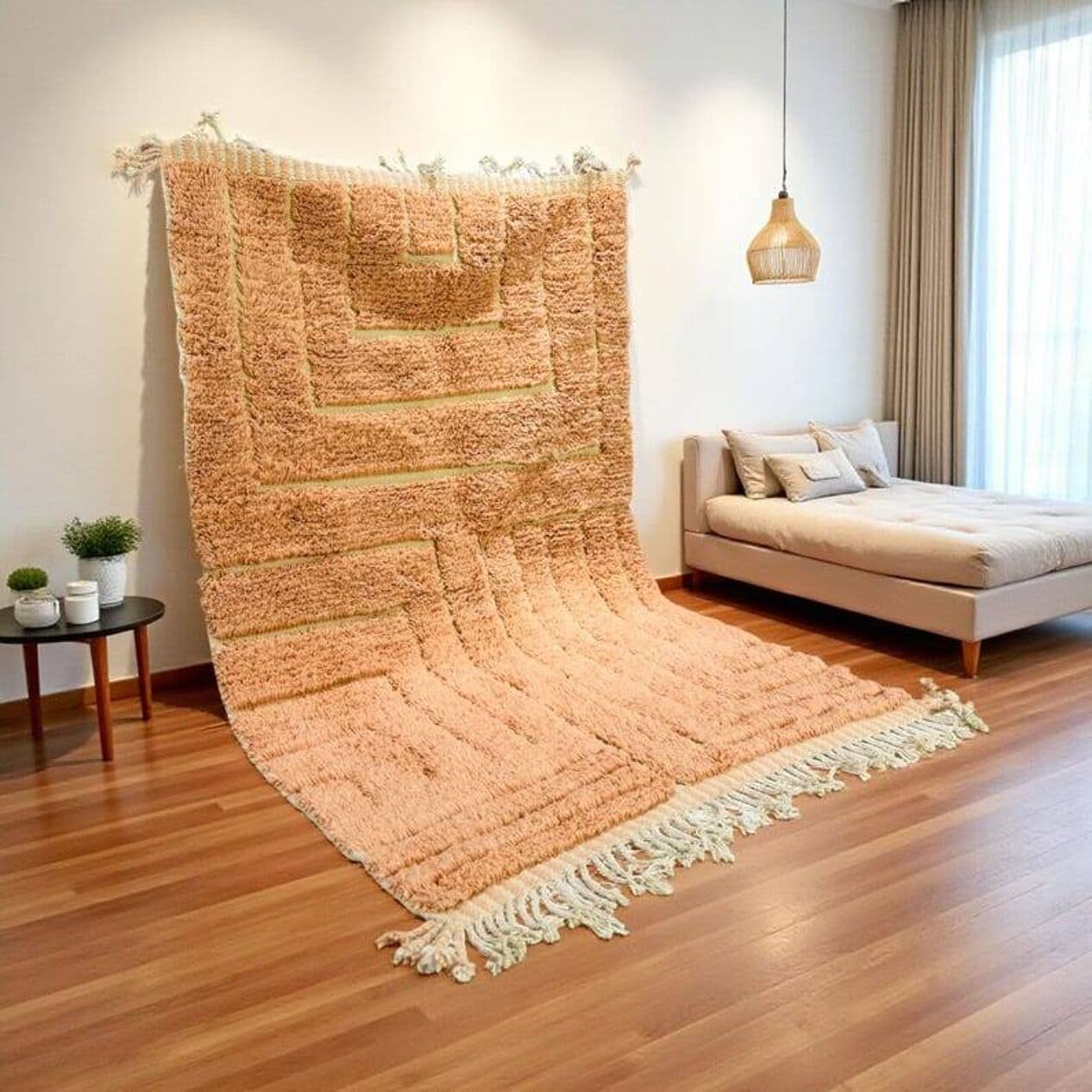 Ręcznie tkany dywan 200x300 cm, wełna, multikolor, Maroko - 199353