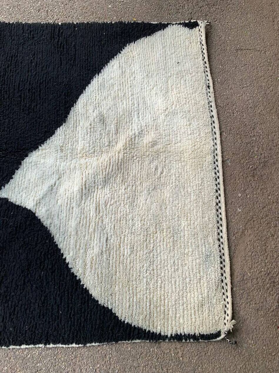 Ręcznie tkany dywan 200x300 cm, wełna, biały, czarny, Maroko - 199328