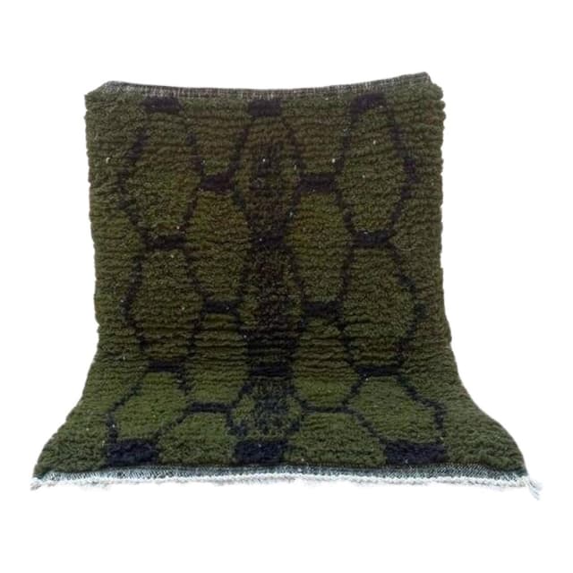 Handwoven rug 250x200 cm, wool, green, black, Morocco - DIMENSION