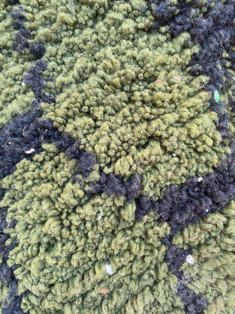 Handwoven rug 250x200 cm, wool, green, black, Morocco - 199293